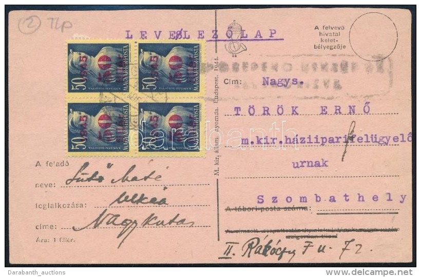 1945 (2. D&iacute;jszab&aacute;s) LevelezÅ‘lap Orosz Cenz&uacute;r&aacute;val / Postcard With Russian Censorship... - Autres & Non Classés