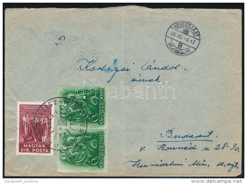 1938 Lev&eacute;l VISSZAT&Eacute;RT B&eacute;lyegz&eacute;ssel / Cover With Special Cancellation - Otros & Sin Clasificación