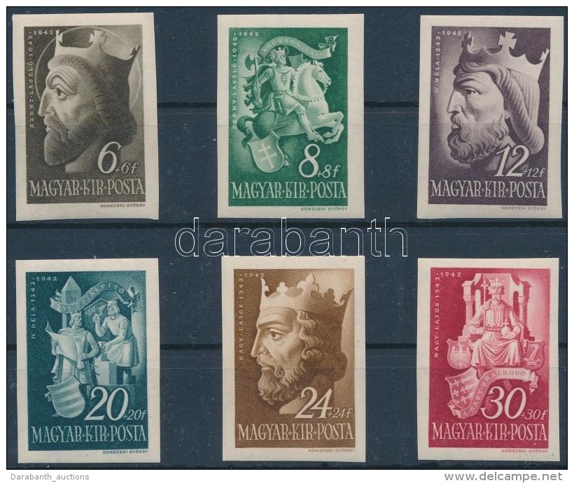 ** 1942 Kir&aacute;lyok V&aacute;gott Sor (70.000) / Mi 699-704 Imperforate Set - Autres & Non Classés