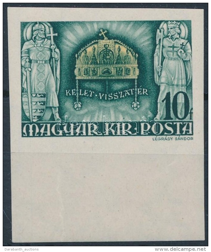 ** 1940 Kelet Visszat&eacute;r V&aacute;gott &iacute;vsz&eacute;li B&eacute;lyeg (8.000) / Mi 638 Imperforate... - Otros & Sin Clasificación