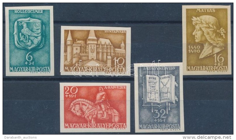 ** 1940 M&aacute;ty&aacute;s Kir&aacute;ly V&aacute;gott Sor (60.000) / Mi 633-637 Imperforate Set - Autres & Non Classés