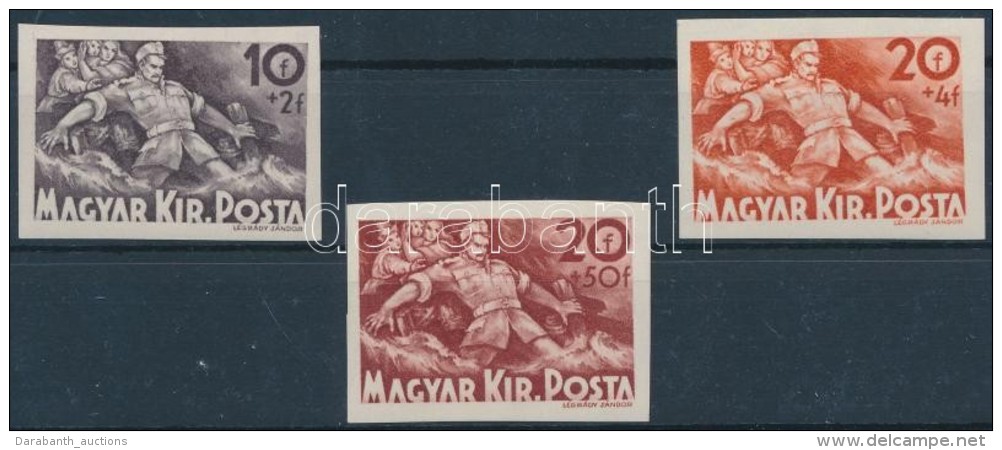 ** 1940 &Aacute;rv&iacute;z (II.) V&aacute;gott Sor (50.000) / Mi 629-631 Imperforate Set - Autres & Non Classés