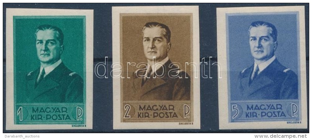 ** 1938 Korm&aacute;nyz&oacute;i Arck&eacute;psor (I.) V&aacute;gott Sor (80.000) / Mi 565-567 Imperforate Set - Otros & Sin Clasificación