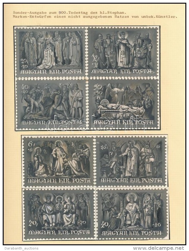 1938 L&eacute;gr&aacute;dy S&aacute;ndor 8 Db Szent Istv&aacute;n Essay, R&eacute;szben Megval&oacute;sultak / St.... - Autres & Non Classés