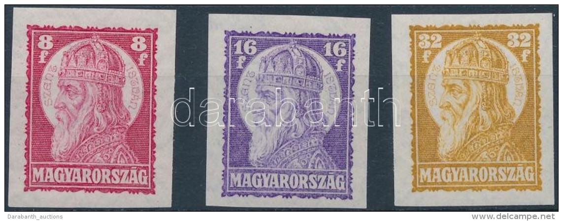 ** 1929 Szent Istv&aacute;n (II.) V&aacute;gott Sor (40.000) / Mi 455-457 Imperforate Set - Autres & Non Classés