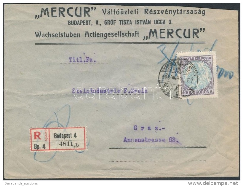 1926 (16. D&iacute;jszab&aacute;s) Koron&aacute;s Madonna 10000K Aj&aacute;nlott Lev&eacute;len Grazba / Mi 402... - Otros & Sin Clasificación