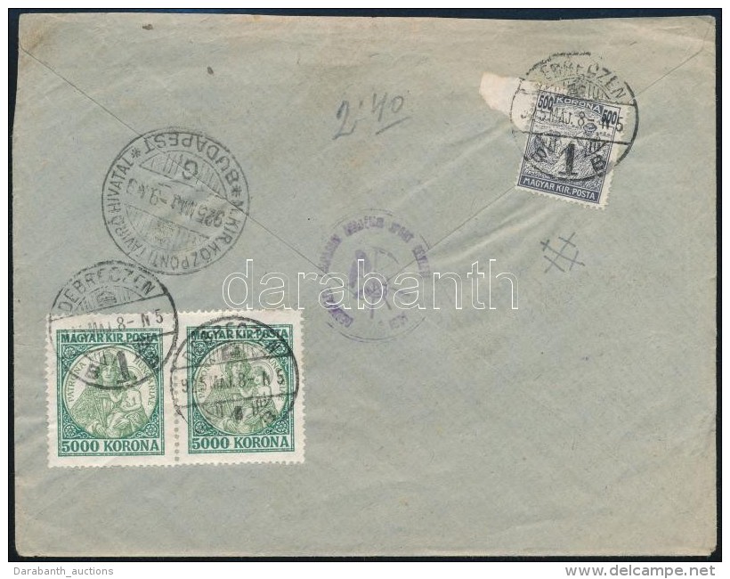 1925 Aj&aacute;nlott Expressz Lev&eacute;l 10.500K B&eacute;rmentes&iacute;t&eacute;ssel / Registered Express Cover... - Otros & Sin Clasificación