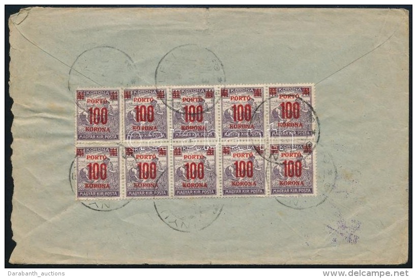 1924 Lev&eacute;l 1000K Port&oacute;val / Cover With 1000K Postage Due 'GYÅR' - Nyulfalu - Otros & Sin Clasificación