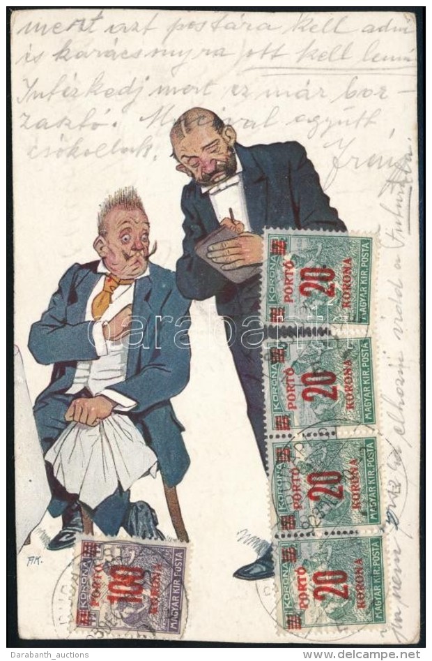 1923 (10. D&iacute;jszab&aacute;s) Helyi K&eacute;peslap 180K Port&oacute;val / Local Postcard With 180K Postage... - Autres & Non Classés