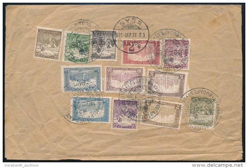 1921 Aj&aacute;nlott Expressz Lev&eacute;l 12 Klf B&eacute;lyeggel / Registered Express Cover With 12 Stamps ... - Other & Unclassified