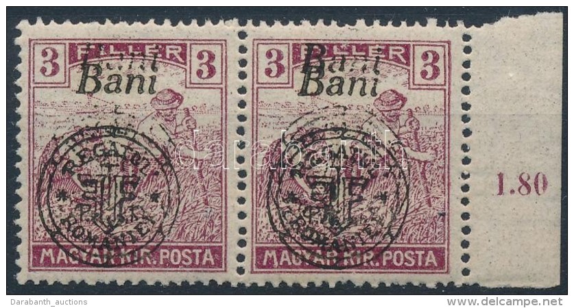 ** Nagyv&aacute;rad 1919 Arat&oacute; 3f P&aacute;r KettÅ‘s Fel&uuml;lnyom&aacute;ssal / Mi 27 II Pair With Double... - Otros & Sin Clasificación