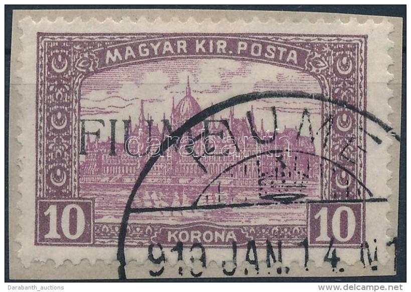 Fiume 1918 Parlament 10K G&eacute;pi Fel&uuml;lnyom&aacute;ssal Kiv&aacute;g&aacute;son (450.000) / Mi 25 With... - Autres & Non Classés