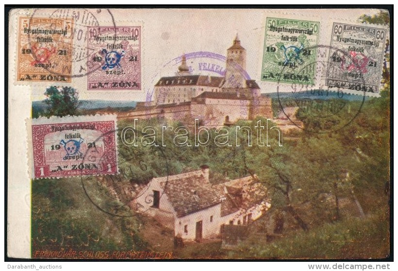 Nyugat-Magyarorsz&aacute;g 1921 5f, 10f, 50f, 60f, 1K K&eacute;peslapon   / Mi 11-12, 16-17, 18 On Postcard 'NAGY... - Autres & Non Classés