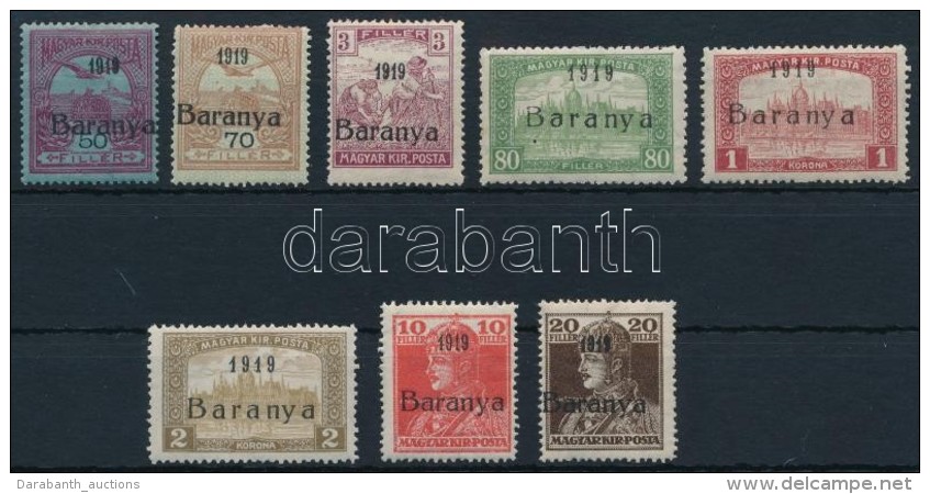 ** Baranya I. 1919 8 Klf B&eacute;lyeg Antikva Sz&aacute;mokkal (19.200) / 8 Different Stamps With Antiqua Numbers.... - Other & Unclassified