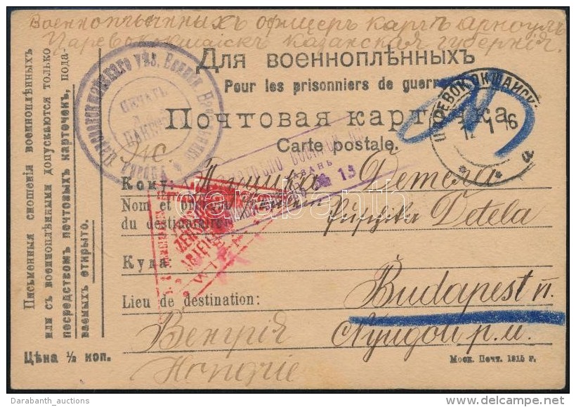 1915 Korai Hadifogolylap Oroszorsz&aacute;gb&oacute;l Cenz&uacute;r&aacute;kkal / Censored P.O.W. Postcard From... - Otros & Sin Clasificación