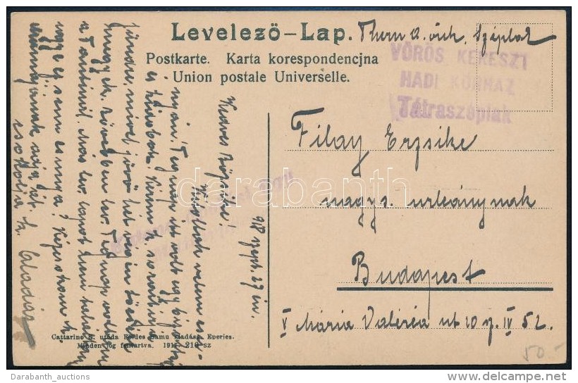 1918 T&aacute;bori Posta K&eacute;peslap / Field Postcard 'V&Ouml;R&Ouml;S KERESZT HADI K&Oacute;RH&Aacute;Z... - Autres & Non Classés