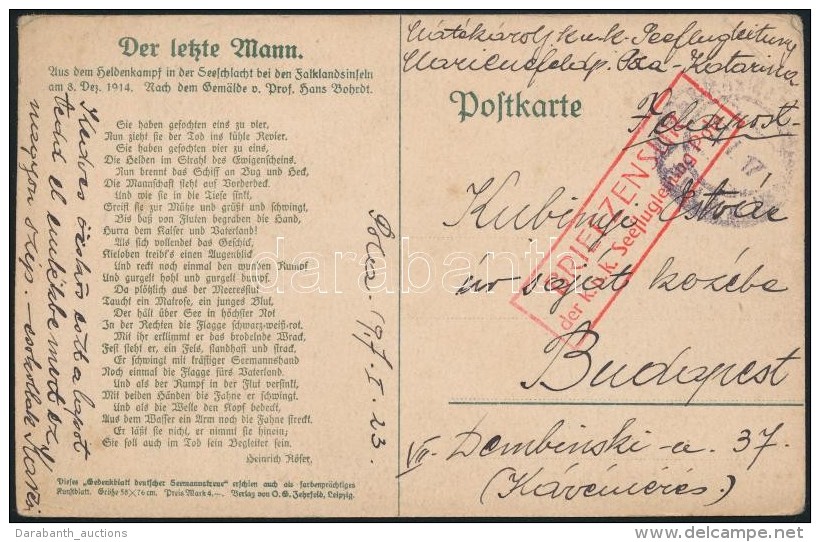 1917 T&aacute;bori Posta K&eacute;peslap / Field Postcard 'K.u.K. Seeflugleitung Pola' + 'K.u.K. MP POLA' - Autres & Non Classés