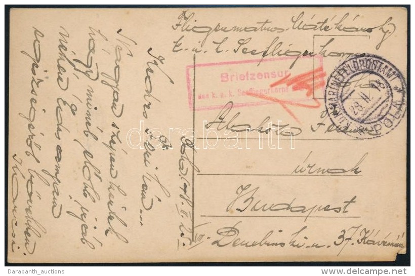 1918 T&aacute;bori Posta K&eacute;peslap / Field Postcard 'Briefzensur Des K.u.k. Seefliegerkorps' - Otros & Sin Clasificación
