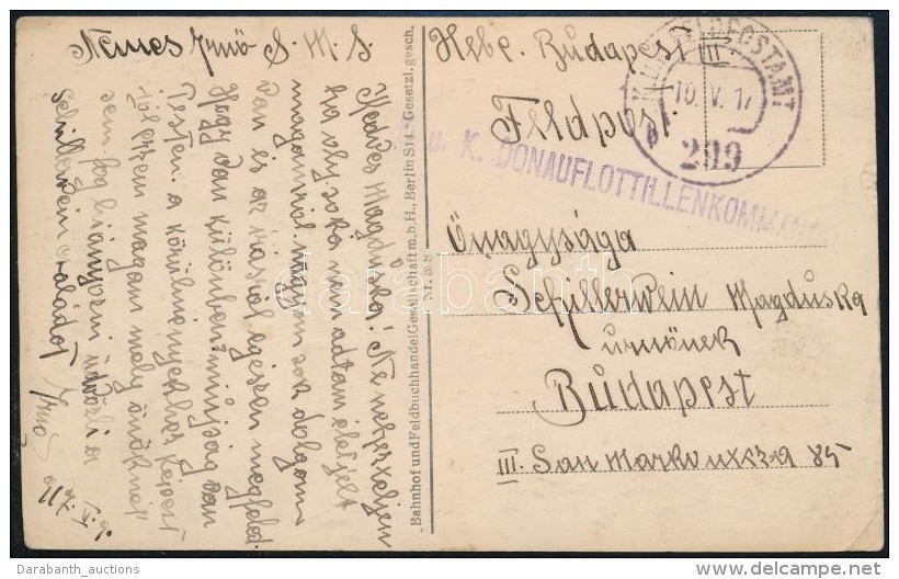 1917 T&aacute;bori Posta K&eacute;peslap / Field Postcard 'K.u.k. DONAUFLOTTILLENKOMMANDO' + 'FP 299 B' - Otros & Sin Clasificación