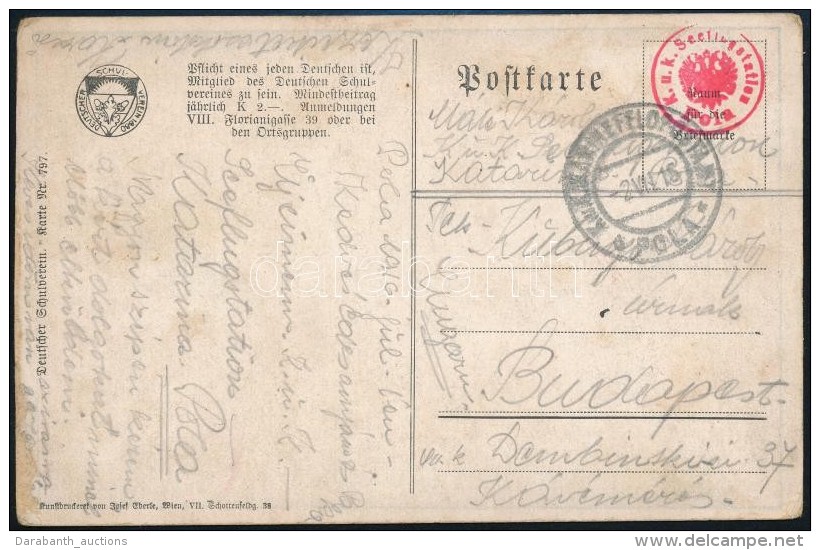 1915 T&aacute;bori Posta K&eacute;peslap / Field Postcard 'K.u.k. Seeflugstation Pola' - Other & Unclassified