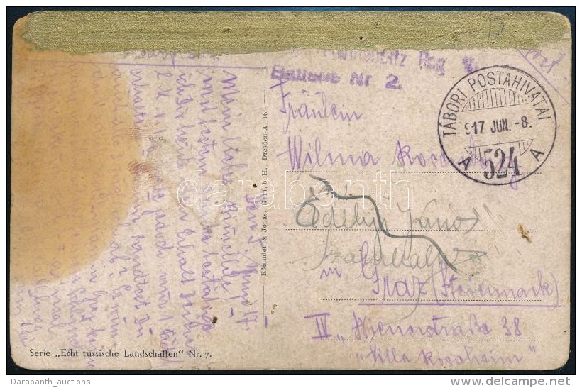 1917 T&aacute;bori Posta K&eacute;peslap / Field Postcard 'TP 524 A' - Otros & Sin Clasificación