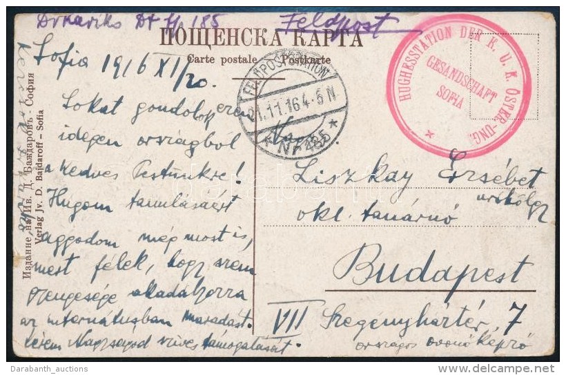 1916 T&aacute;bori Posta K&eacute;peslap / Field Postcard 'HUGHESSTATION DER K.U.K. &Ouml;STER.-UNG.' + 'FP 185' - Otros & Sin Clasificación