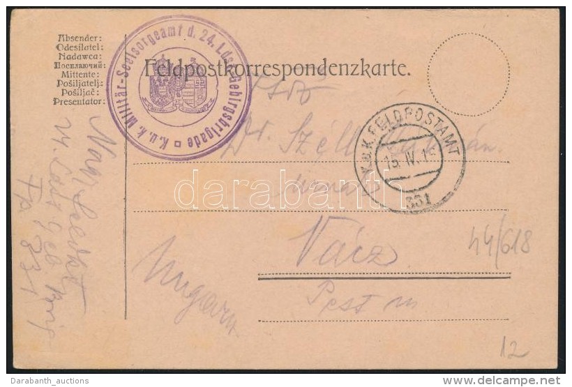 1916 T&aacute;bori Posta LevelezÅ‘lap / Field Postcard 'K.u.k. Milit&auml;r-Seelsorgeamt D.24. Ldst.... - Otros & Sin Clasificación