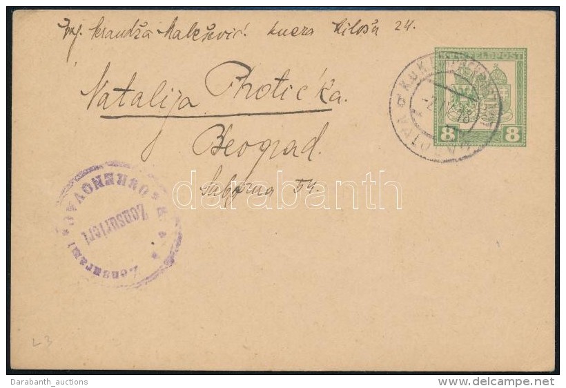 1918 T&aacute;bori Posta LevelezÅ‘lap / Field Postcard 'EP VALJEVO B' - Autres & Non Classés