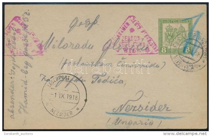 1918 T&aacute;bori Posta LevelezÅ‘lap / Field Postcard  'K.u.K. EP / MITROVICA' - 'LAGERPOST / NEZSIDER' - Autres & Non Classés