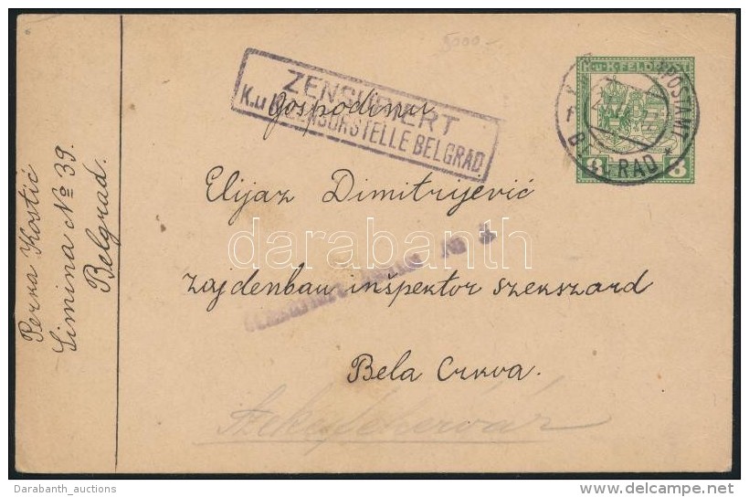 1917-1918 2 Db Kuk Feldpost 8h D&iacute;jjegyes LevelezÅ‘lap / 2 PS-cards 'BELGRAD F', 'KRUSEVAC B' - Autres & Non Classés