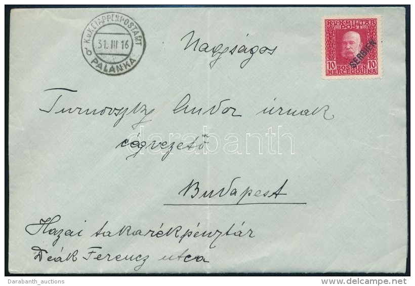 1916 T&aacute;bori Posta Lev&eacute;l / Field Post Cover 'PALANKA B' - Autres & Non Classés