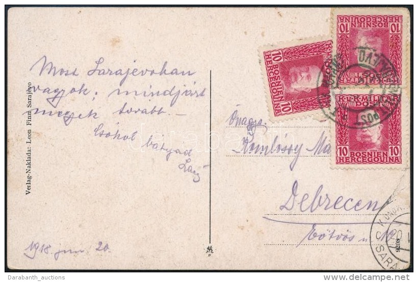 1918 K&eacute;peslap 3 X 10h B&eacute;rmentes&iacute;t&eacute;ssel / Postcard With 3 X 10h Franking 'MILITPOST... - Otros & Sin Clasificación