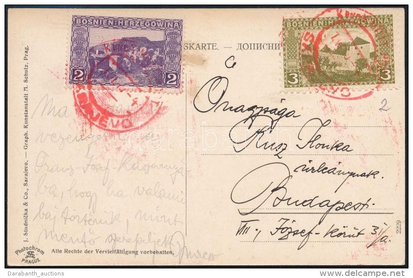 1914 K&eacute;peslap 2h &eacute;s 3h B&eacute;rmentes&iacute;t&eacute;ssel / Postcard With 2h, 3h Franking - Autres & Non Classés