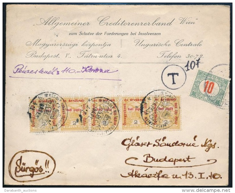 1916 S&uuml;rgÅ‘s P&eacute;nzeslev&eacute;l 5 X 2f Hadiseg&eacute;ly B&eacute;rmentes&iacute;t&eacute;ssel... - Other & Unclassified