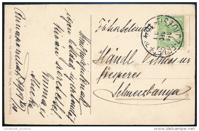 1914 K&eacute;peslap TISZOLC-FELED 104 Sz. Vas&uacute;ti Mozg&oacute;posta B&eacute;lyegz&eacute;ssel / Postcard... - Otros & Sin Clasificación