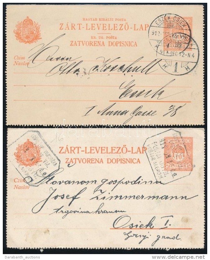 1912-1913 2 Db Horv&aacute;t-magyar Z&aacute;rt LevelezÅ‘lap, J&oacute; &aacute;llapotban / 2 Bilingual PS-cover... - Other & Unclassified