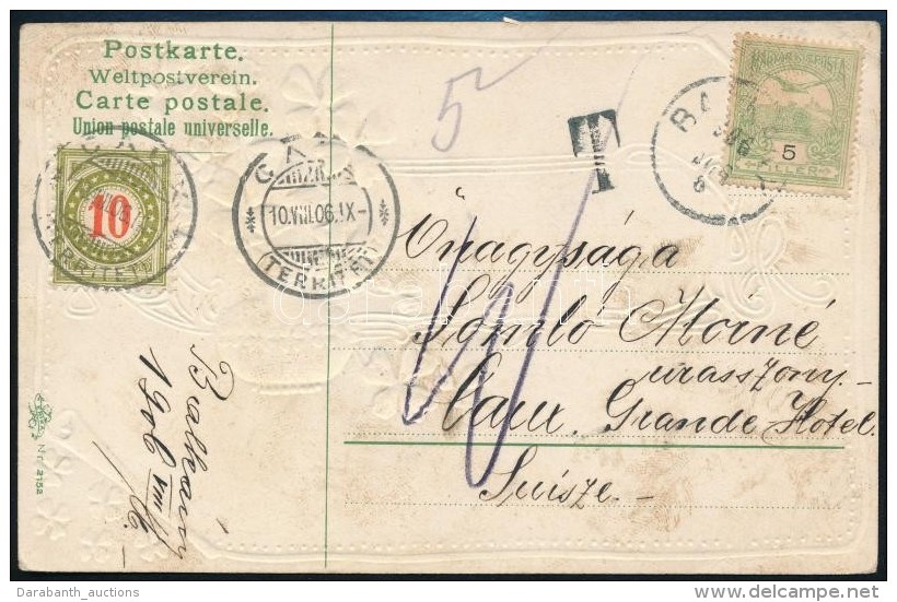 1906 K&eacute;peslap Sv&aacute;jcba, Ott Port&oacute;zva / Postcard To Schwitzerland, With Postage Due... - Otros & Sin Clasificación