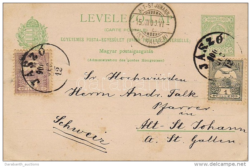 1900  D&iacute;jkieg&eacute;sz&iacute;tett D&iacute;jjegyes LevelezÅ‘lap Sv&aacute;jcba / PS-card With Additional... - Otros & Sin Clasificación