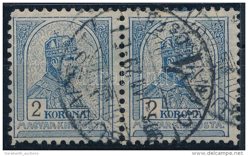 O 1904/1906 Turul 2K P&aacute;r 11 1/2 Fogaz&aacute;ssal / Mi 88 Pair With Perforation: 11 1/2 - Other & Unclassified