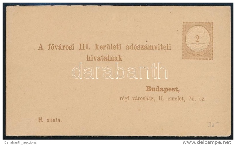 1884 Haszn&aacute;latlan 2kr Ad&oacute;int&eacute;s 3 R&eacute;szes LevelezÅ‘lap / Tax Warning Card, Unused... - Otros & Sin Clasificación