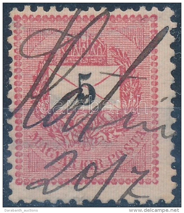 O 1889 5kr K&eacute;zi &eacute;rv&eacute;nytelen&iacute;t&eacute;ssel / With Handwritten Cancellation 'Slatina... - Otros & Sin Clasificación