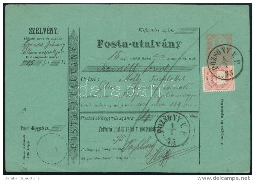 1875 Sz&iacute;nessz&aacute;m&uacute; 5kr 5kr D&iacute;jkieg&eacute;sz&iacute;t&eacute;s... - Other & Unclassified