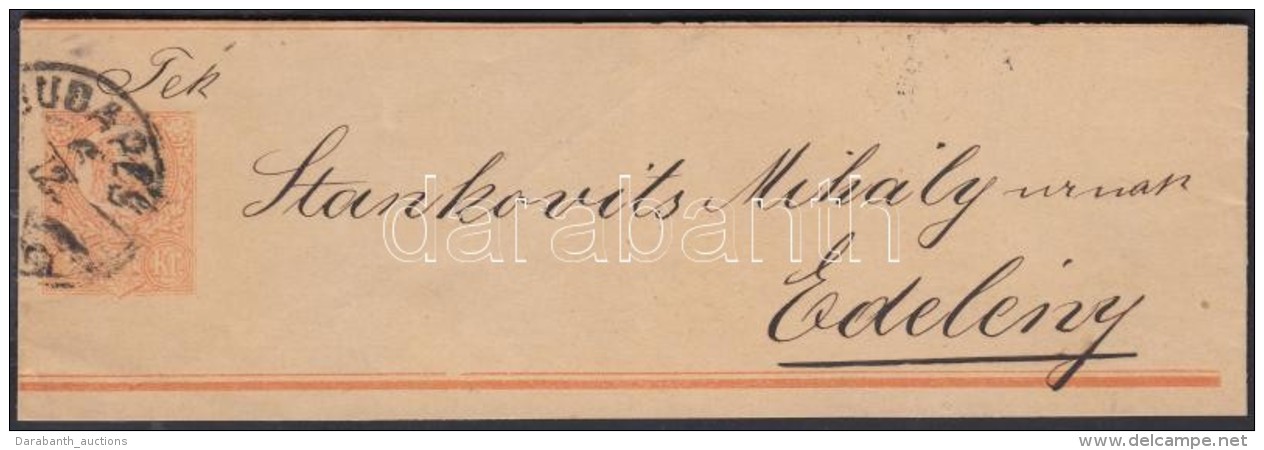 1876 2kr D&iacute;jjegyes Teljes C&iacute;mszalag / Complete Newspaper Wrapper 'BUDAPEST' - Edel&eacute;ny - Otros & Sin Clasificación