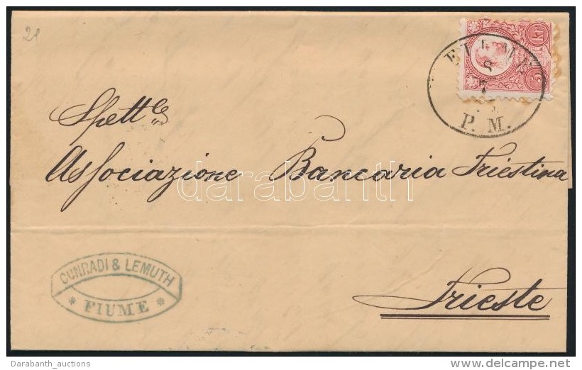 1873 R&eacute;znyomat 5kr Lev&eacute;len / Mi 10 On Cover 'FIUME P. M.' - Trieste - Otros & Sin Clasificación