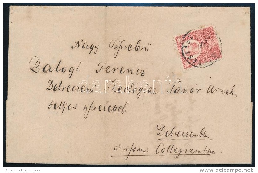 1872 R&eacute;znyomat 5kr Lev&eacute;len / Mi 10 On Cover 'BEREGSZ&Aacute;SZ' - Debreczen - Otros & Sin Clasificación