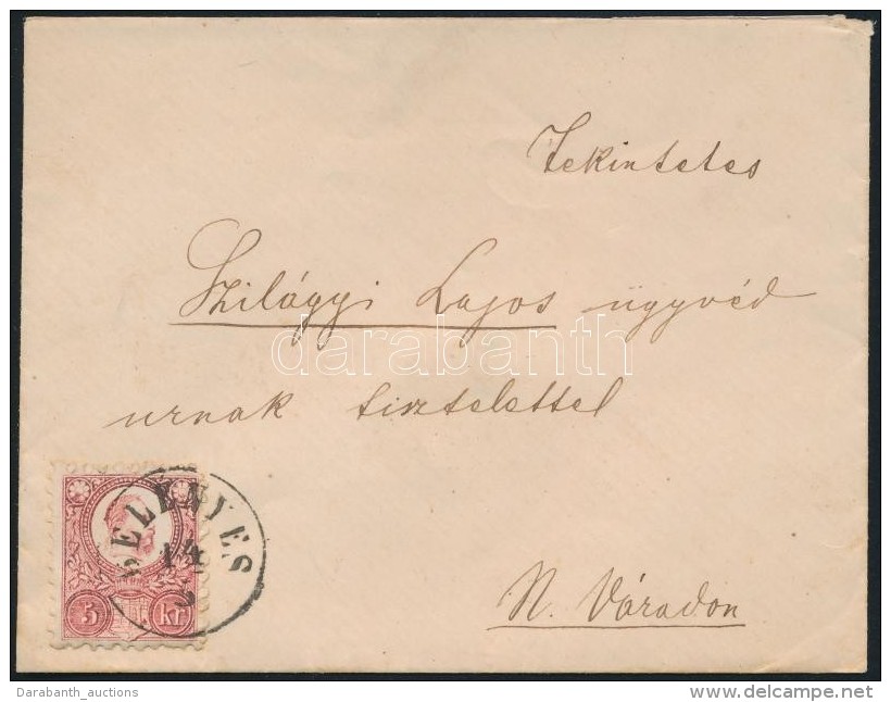 1872 R&eacute;znyomat 5kr Lev&eacute;len / Mi 10 On Cover 'BEL&Eacute;NYYES' - Nagyv&aacute;rad - Otros & Sin Clasificación