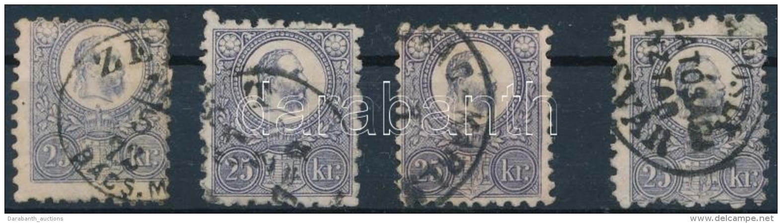 O 1871 4 Db R&eacute;znyomat 25kr / Mi 13 4 Stamps - Other & Unclassified