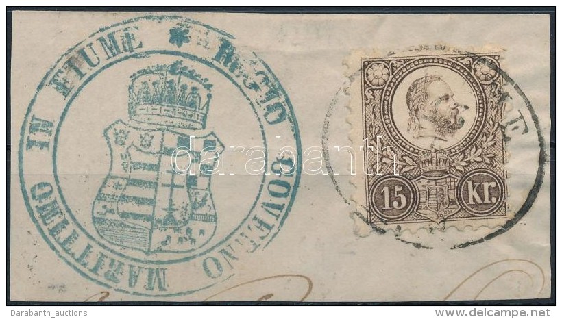 1871 R&eacute;znyomat 15kr Lev&eacute;ldarabon / Mi 12 On Piece 'FIUME' - Autres & Non Classés