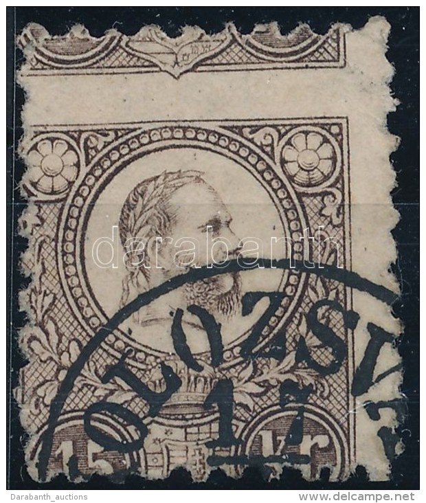 O 1871 R&eacute;znyomat 15kr K&eacute;pbe Fogazva / Mi 12 With Strongly  Shifted Perforation - Autres & Non Classés