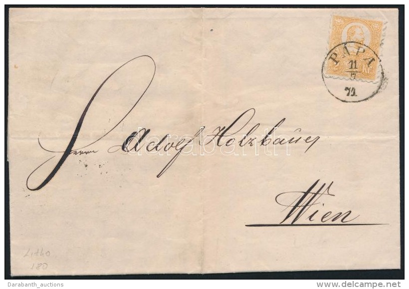 1871 KÅ‘nyomat 2kr Lev&eacute;len / Mi 1 On Cover 'P&Aacute;PA' - Wien - Autres & Non Classés